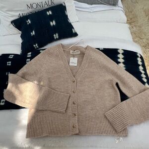 Free People crop Beige Cardigan Sweater